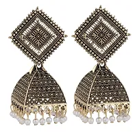 Elegant Brass Cubic Zirconia Jhumkas Earrings For Women-thumb2