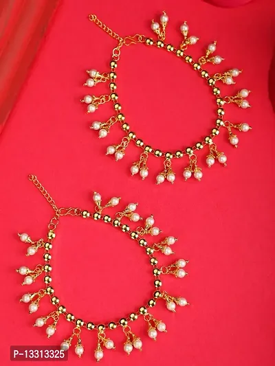 Statement Design Gold Plated White Pearl Studded for Girls and Women