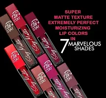 Waterproof Longlast Liquid Matte Mini Lipstick Pack Of 4 (Peppy Red,Haute Plum,Adorable Nude,Mauve Ice)-thumb1