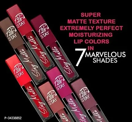 Waterproof Longlast Liquid Matte Mini Lipstick Pack Of 4 (Peppy Red,Haute Plum,Adorable Nude,Mauve Ice)-thumb2