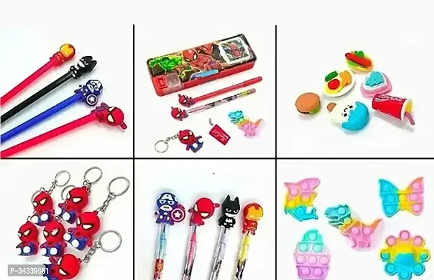 Spider Man Magnetic Pencil Box With Combo 5 Items 1 Pen 1 Pencil 1 Pop 1 Eraser 1 Key Chain (Pack of 6)-thumb3