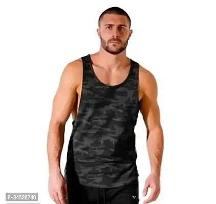 Men's Camouflage Army Sports Gym Vest Modern Fit Innerwear Stringer Pack of 1-thumb0