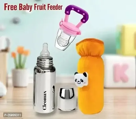 Baby Feeding Bottle Stainless Steel with Teether and Bottle Cover