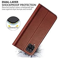 Shockproof Magnetic leather Flip Cover for  POCO M2 PRO (BROWN)-thumb3