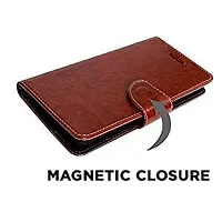 Shockproof Magnetic leather Flip Cover for  POCO C3 (BROWN)-thumb2