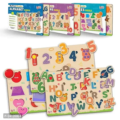 Little Berry Wooden Puzzles for Kids Age 2+ Years (Set of 3)-thumb0