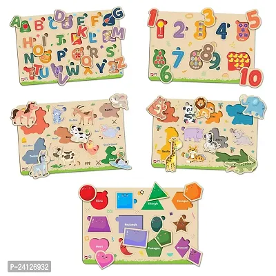 Little Berry Wooden Puzzles for Kids Age 2+ Years (Set of 5)
