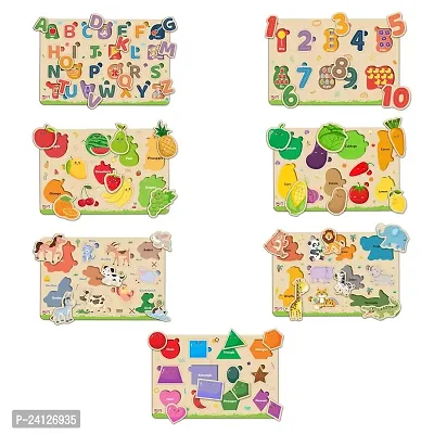 Little Berry Wooden Puzzles for Kids Age 2+ Years (All In One Set of 7)