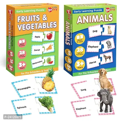 Little Berry Fruits, Vegetables and Animals Learning Puzzle Bundle for Kids