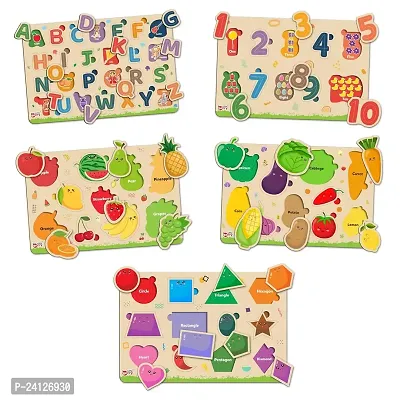 Little Berry Wooden Puzzles for Kids Age 2+ Years (Set of 5)