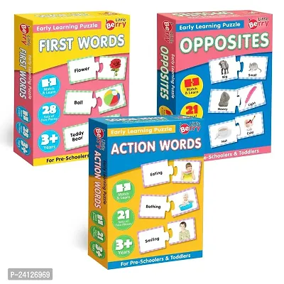 Little Berry Opposites, First Words and Action Words Learning Puzzle Bundle for Kids-thumb0