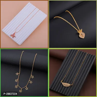 Delfa Necklace Chain Combo Of 4 For Womens And Girls Designed By Delfa-thumb0