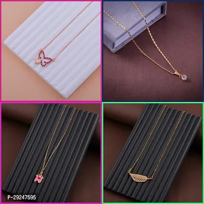 Delfa Combo Of 4 Necklaces Chain For Girls And Womens