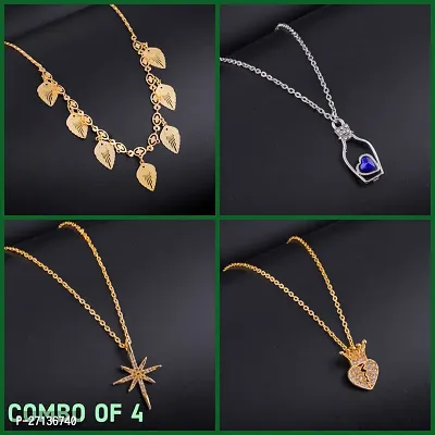 Exclusive Necklace Chain Combo of 4  For Womens And Girls