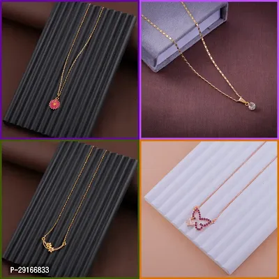 Delfa Combo Of 4 Necklaces Chain For Girls And Womens-thumb0