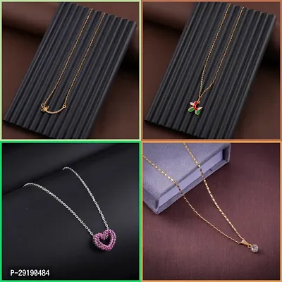 Delfa Combo Of 4 Necklaces Chain For Girls And Womens