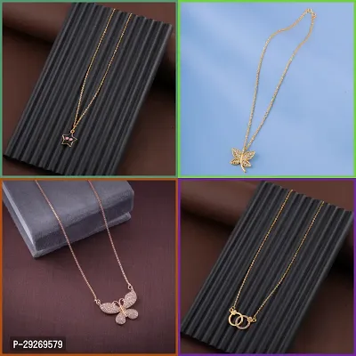 Delfa Combo Of 4 Necklaces Chain For Girls And Womens