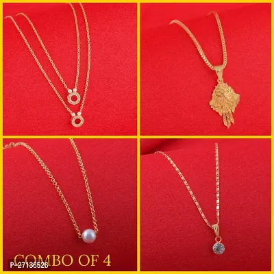 Exclusive Necklace Chain Combo of 4  For Womens And Girls Designed By Delfa-thumb0