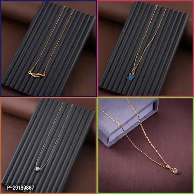 Delfa Combo Of 4 Necklaces Chain For Girls And Womens