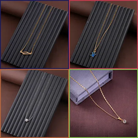 Delfa Combo Of 4 Necklaces Chain For Girls And Womens