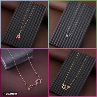 Delfa Combo Of 4 Necklaces Chain For Girls And Womens-thumb0