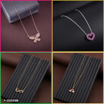 Delfa Combo Of 4 Necklaces Chain For Girls And Womens