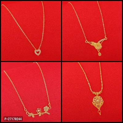 Exclusive Necklace Chain Combo of 4  For Womens And Girls Designed By Delfa-thumb0
