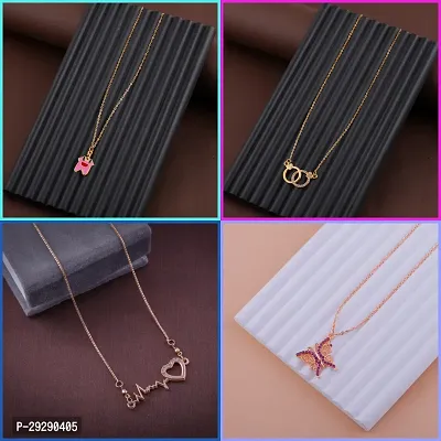 Delfa Combo Of 4 Necklaces Chain For Girls And Womens-thumb0