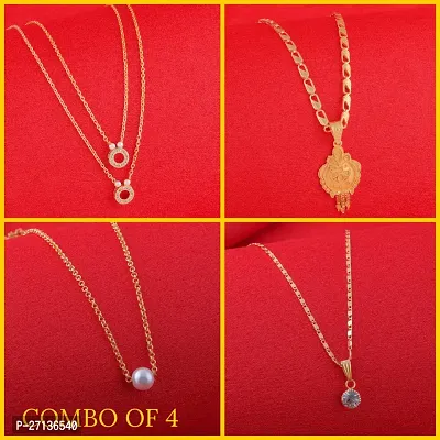 Exclusive Necklace Chain Combo of 4  For Womens And Girls-thumb0