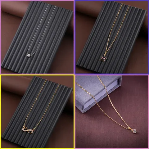 Delfa Combo Of 4 Necklaces Chain For Girls And Womens