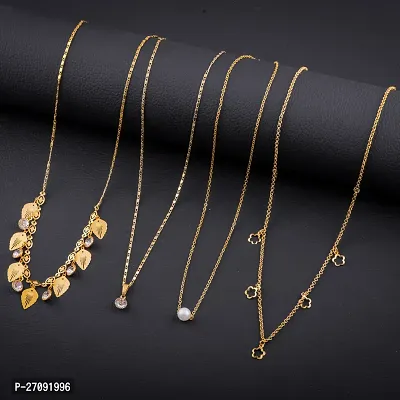 Exclusive Necklace Chain Combo of 4  For Womens And Girls Designed By Delfa