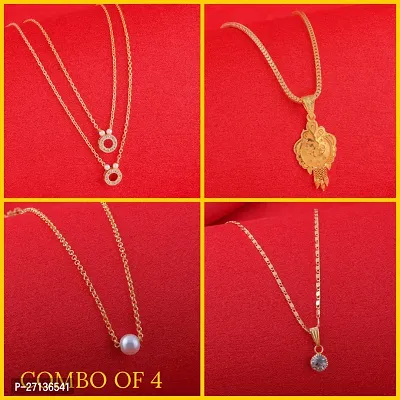 Exclusive Necklace Chain Combo of 4  For Womens And Girls-thumb0