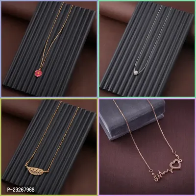 Delfa Combo Of 4 Necklaces Chain For Girls And Womens