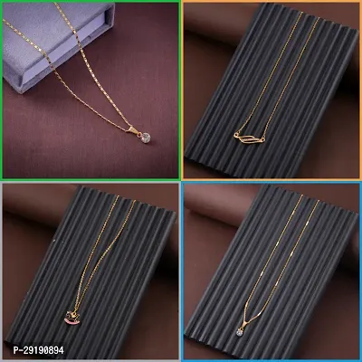 Delfa Combo Of 4 Necklaces Chain For Girls And Womens