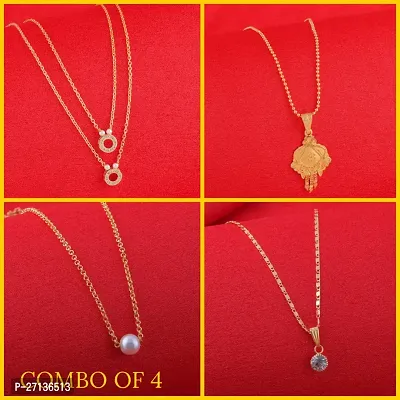 Exclusive Necklace Chain Combo of 4  For Womens And Girls-thumb0