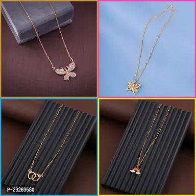 Delfa Combo Of 4 Necklaces Chain For Girls And Womens