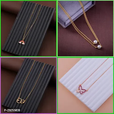 Delfa Combo Of 4 Necklaces Chain For Girls And Womens-thumb0