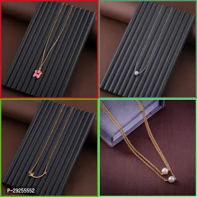 Delfa Combo Of 4 Necklaces Chain For Girls And Womens