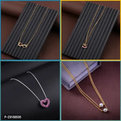 Delfa Combo Of 4 Necklaces Chain For Girls And Womens