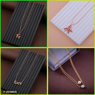 Delfa Combo Of 4 Necklaces Chain For Girls And Womens