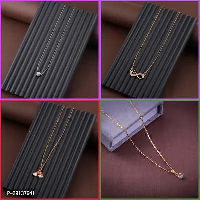 Delfa Combo Of 4 Necklaces Chain For Girls And Womens