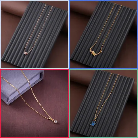 Delfa Combo Of 4 Necklaces Chain For Girls And Womens