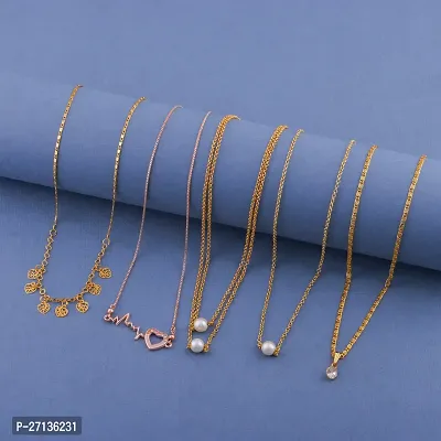 Exclusive Necklace Chain Combo of 5  For Womens And Girls