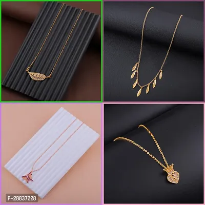 Delfa Necklace Chain Combo Of 4 For Womens And Girls Designed By Delfa