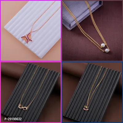 Delfa Combo Of 4 Necklaces Chain For Girls And Womens