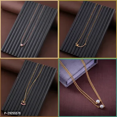 Delfa Combo Of 4 Necklaces Chain For Girls And Womens