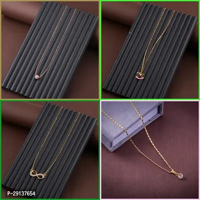 Delfa Combo Of 4 Necklaces Chain For Girls And Womens