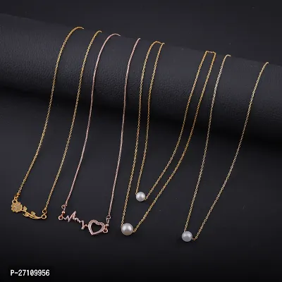 Exclusive Necklace Chain Combo of 4  For Womens And Girls Designed By Delfa-thumb0