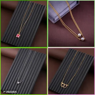 Delfa Combo Of 4 Necklaces Chain For Girls And Womens