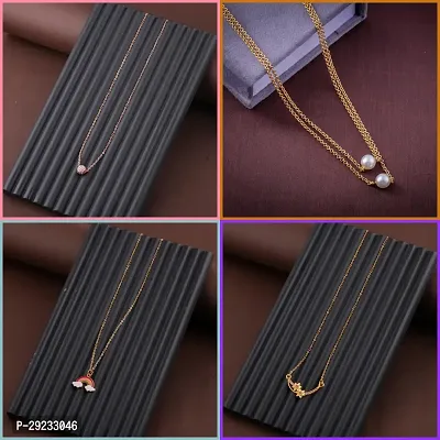 Delfa Combo Of 4 Necklaces Chain For Girls And Womens